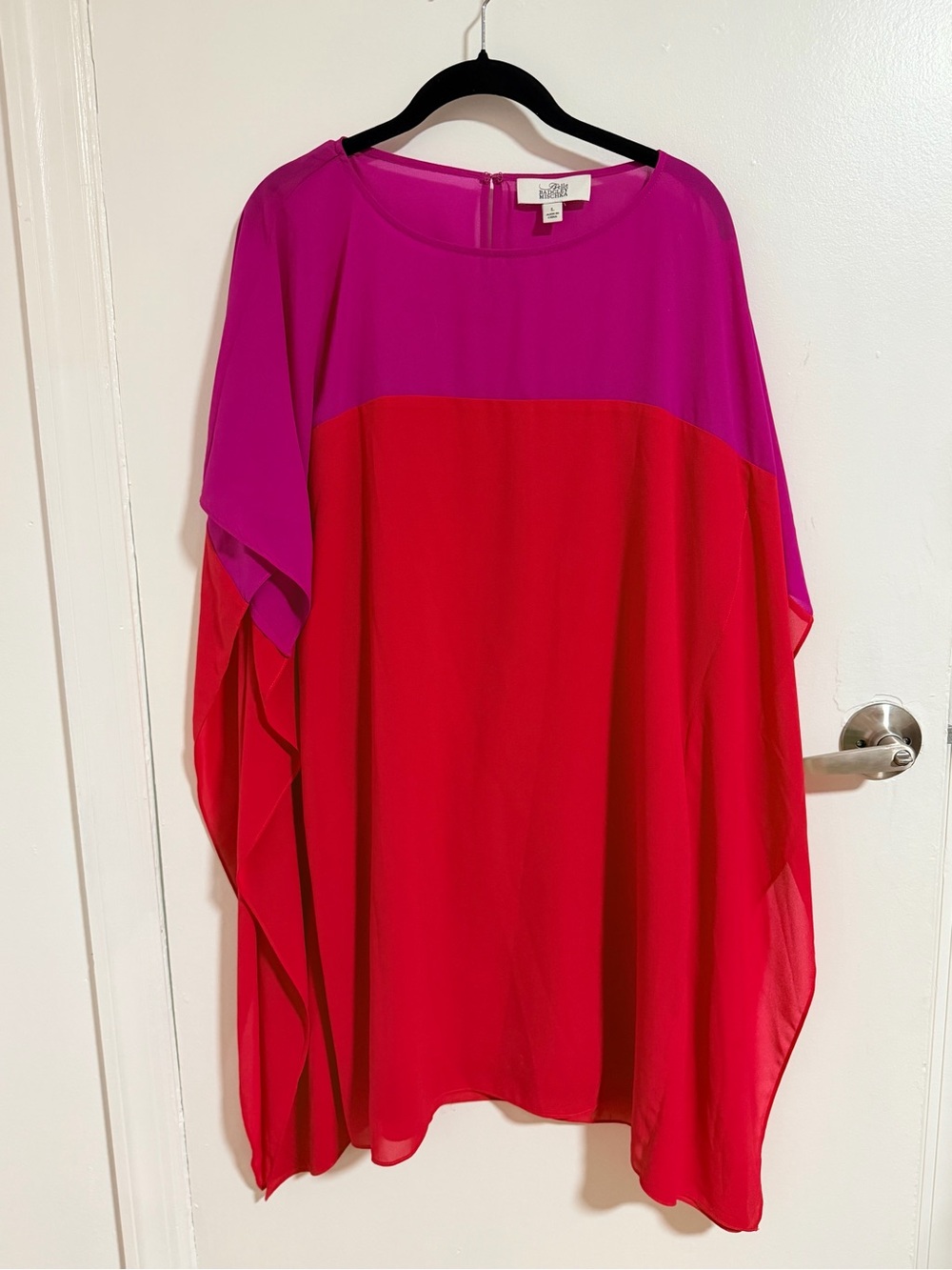 Badgley Mischka Two-Tone Fuchsia and Red Flowing Tunic